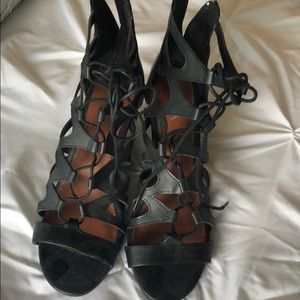 Lace up wedges